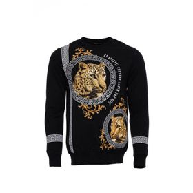 Tshirthane Siyah Taşlı Desenli Sweatshirt