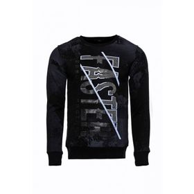 Tshirthane Siyah Taşlı Desenli Sweatshirt
