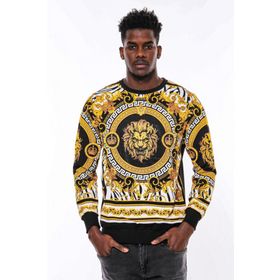 Tshirthane Siyah Üzerine Taşlı Baskılı Bisiklet Yaka Sweatshirt