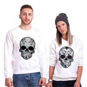 Tshirthane Skull 2'li Sevgili Sweatshirt
