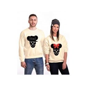 Tshirthane Skull Mause 2'li Sevgili Sweatshirt