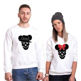 Tshirthane Skull Mause 2'li Sevgili Sweatshirt