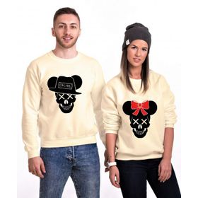 Tshirthane Skull Mause 2'li Sevgili Sweatshirt