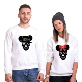 Tshirthane Skull Mause 2'li Sevgili Sweatshirt