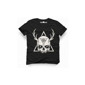Tshirthane Skull Triangle Geyik Siyah Erkek Tshirt