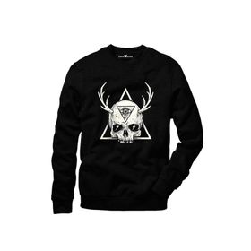 Tshirthane Skull Triangle Geyik Siyah Erkek Tshirt