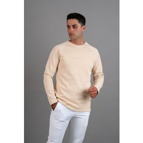 Tshirthane Slimfit Baskılı Sıfır Yaka Uzun Kol Erkek Sweatshirt