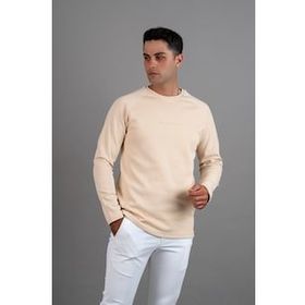 Tshirthane Slimfit Baskılı Sıfır Yaka Uzun Kol Erkek Sweatshirt