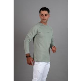 Tshirthane Slimfit Baskılı Sıfır Yaka Uzun Kol Erkek Sweatshirt