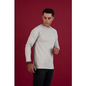 Tshirthane Slimfit Baskılı Sıfır Yaka Uzun Kol Erkek Sweatshirt