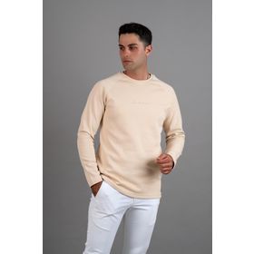 Tshirthane Slimfit Baskılı Sıfır Yaka Uzun Kol Erkek Sweatshirt