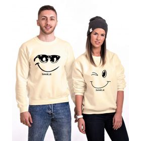 Tshirthane Smile 2'li Sevgili Sweatshirt