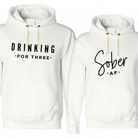 Tshirthane Sober Drinking 2'li Sevgili Sweatshirt
