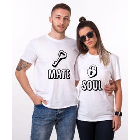 Tshirthane Soul Mate Anahtar 2'li Sevgili T-shirt