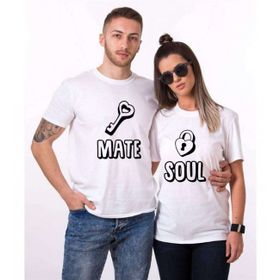 Tshirthane Soul Mate Anahtar 2'li Sevgili T-shirt