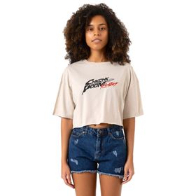 Tshirthane Stray Kids Chk Chk Boom Bej Kadın Crop