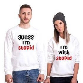 Tshirthane Stupid 2'li Sevgili Sweatshirt