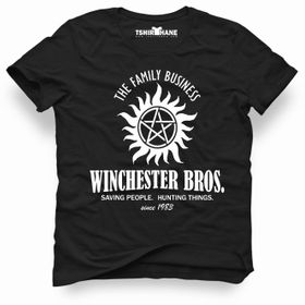 Tshirthane Supernatural Winchester Bros Siyah Erkek T-shirt