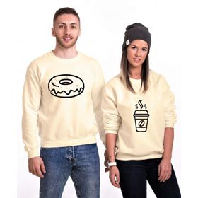 Tshirthane Tatlı Kahve 2'li Sevgili Sweatshirt