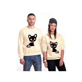 Tshirthane Tatlı Kedicik 2'li Sevgili Sweatshirt