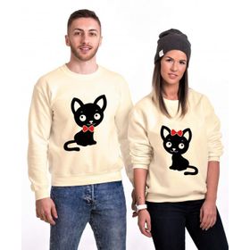 Tshirthane Tatlı Kedicik 2'li Sevgili Sweatshirt