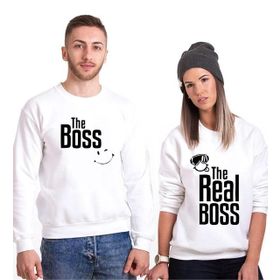 Tshirthane The Boss The Real Boss 2'li Sevgili Sweatshirt