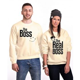 Tshirthane The Boss The Real Boss 2'li Sevgili Sweatshirt