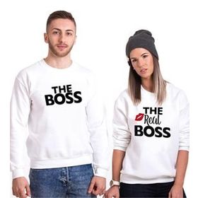 Tshirthane The Boss The Real Boss 2'li Sevgili Sweatshirt