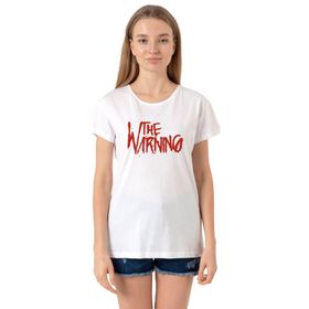 Tshirthane The Warning Logo Beyaz Kadın Bisikletyaka T-shirt