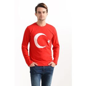 Tshirthane Türk Bayrak Ay Yıldız Kısakollu Erkek Tişört