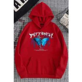 Tshirthane Unisex Blue Butterfly Baskılı Sweatshirt