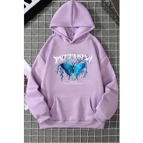 Tshirthane Unisex Blue Butterfly Baskılı Sweatshirt