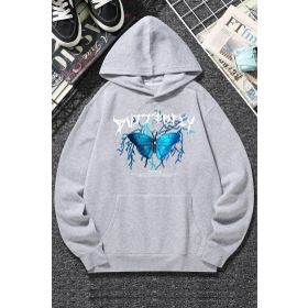 Tshirthane Unisex Blue Butterfly Baskılı Sweatshirt