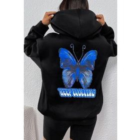 Tshirthane Unisex Butterfly Baskılı Sweatshirt