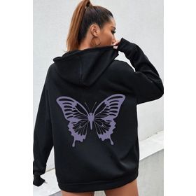 Tshirthane Unisex Butterfly Baskılı Sweatshirt