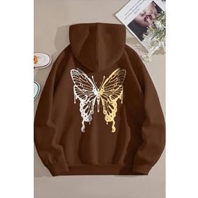 Tshirthane Unisex Butterfly Baskılı Sweatshirt