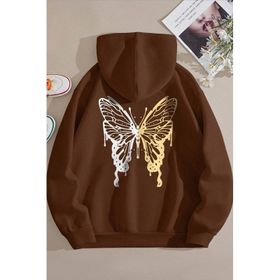 Tshirthane Unisex Butterfly Baskılı Sweatshirt