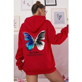 Tshirthane Unisex Butterfly Sırt Baskılı Sweatshirt