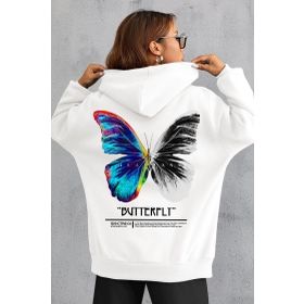 Tshirthane Unisex Butterfly Sırt Baskılı Sweatshirt