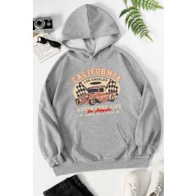 Tshirthane Unisex California Baskılı Kapüşonlu Sweatshirt