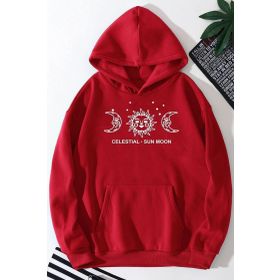 Tshirthane Unisex Celestial Sun Moon Baskılı Sweatshirt