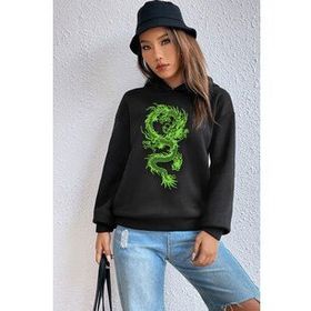 Tshirthane Unisex Chinese Dragon Graphic Baskılı Sweatshirt