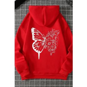 Tshirthane Unisex Drawing Butterflies Sırt Baskılı Sweatshirt