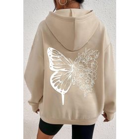 Tshirthane Unisex Drawing Butterflies Sırt Baskılı Sweatshirt