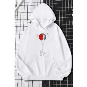 Tshirthane Unisex Evren Temalı Baskılı Sweatshirt