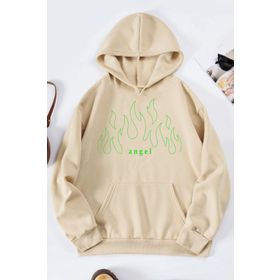 Tshirthane Unisex Green Angel Fire Sweatshirt