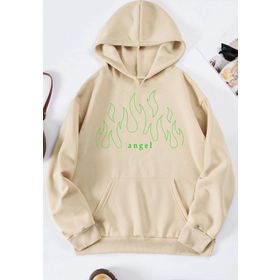 Tshirthane Unisex Green Angel Fire Sweatshirt