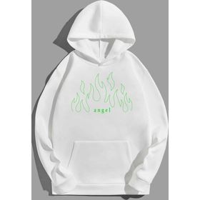 Tshirthane Unisex Green Angel Fire Sweatshirt