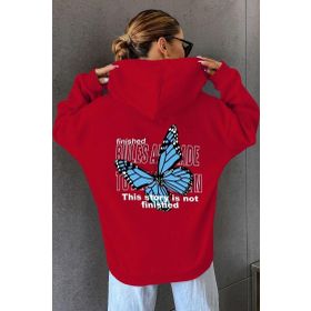 Tshirthane Unisex Kelebek Sırt Baskılı Sweatshirt