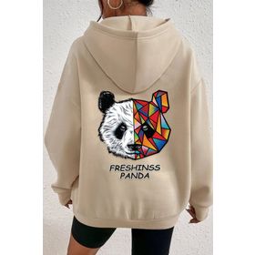 Tshirthane Unisex Panda Sırt Baskılı Sweatshirt